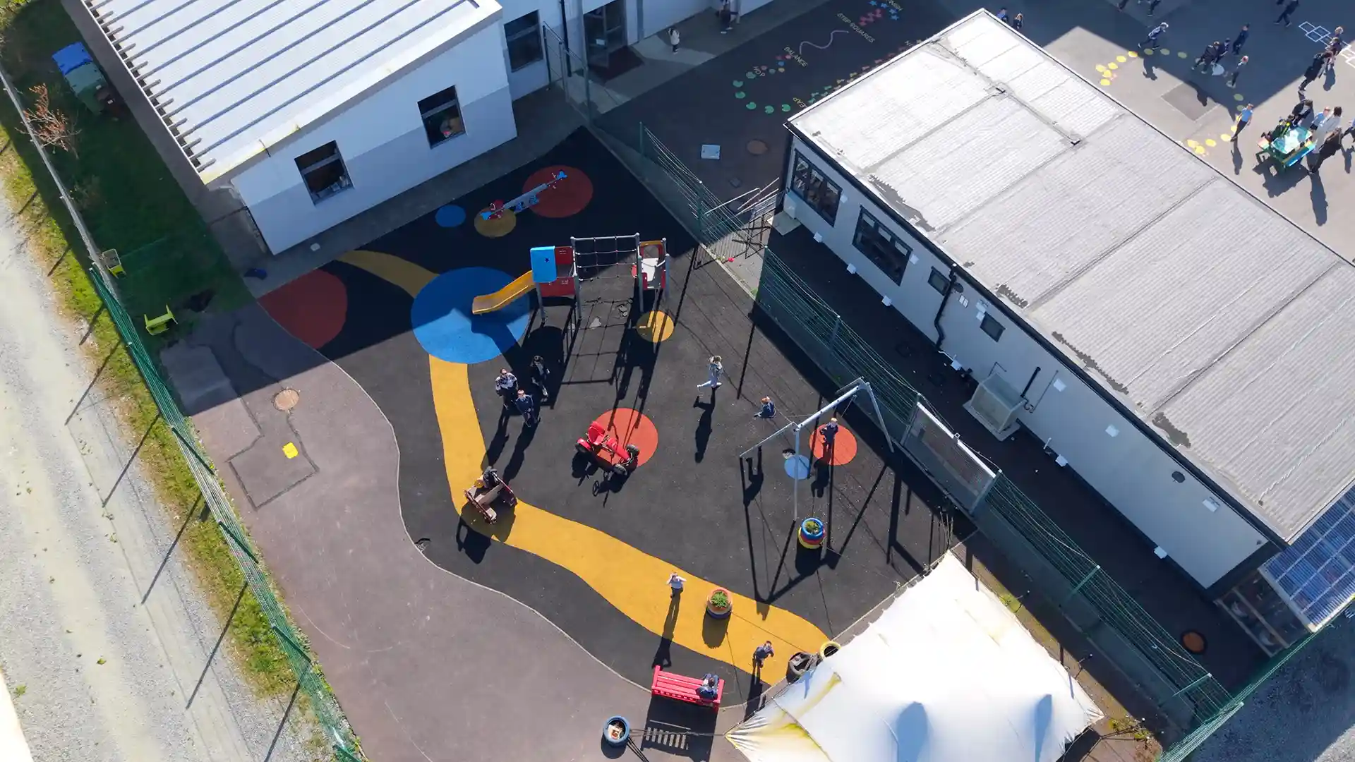 Overhead photo of playground area at St. John's National School, Kenmare